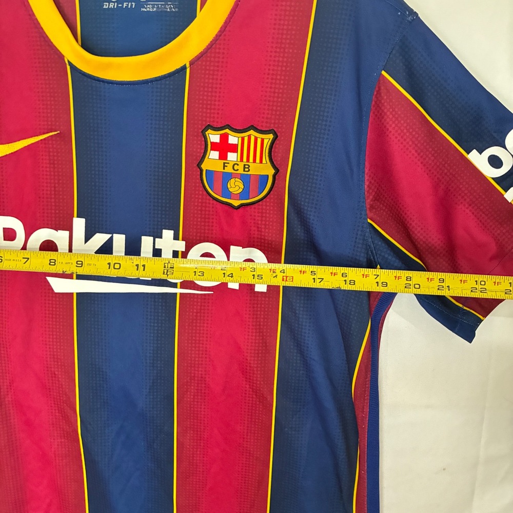 Nike FC Barcelona Jersey Mens Large Blue Red Faded Messi 10‎ Soccer Rakuten FLAW - Picture 9 of 10